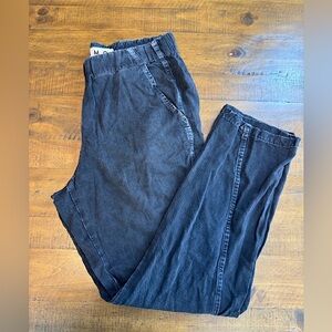 AMO Denim Pull On Slouch Washed Black Trouser Size Small